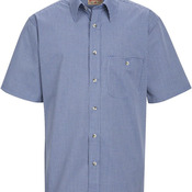 Mini-Plaid Uniform Short Sleeve Shirt