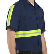 Enhanced Visibility Short Sleeve Cotton Work Shirt - Tall Sizes