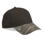 Canvas Crown with Weathered Camo Visor Cap