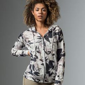 Women's Slub Jersey Printed Full-Zip Sweatshirt