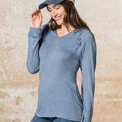 Women's Lace Shoulder Hooded T-Shirt