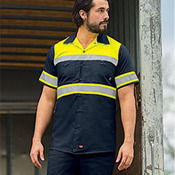 Hi-Visibility Colorblock Ripstop Short Sleeve Work Shirt
