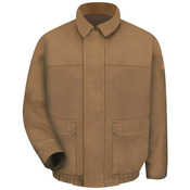 Brown Duck Lined Bomber Jacket - EXCEL FR® ComforTouch® - Long Sizes